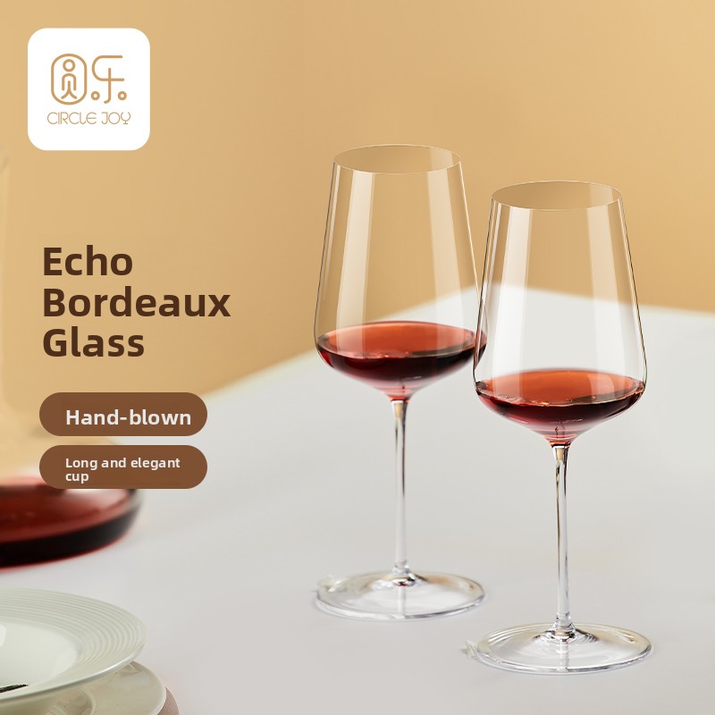 Highball Glass Set - ชุดแก้วไวน์คริสตัล 2 ใบ แก้วทรงสูงสำหรับใช้ในบ้าน ทรงกลม คุณภาพพรีเมียม