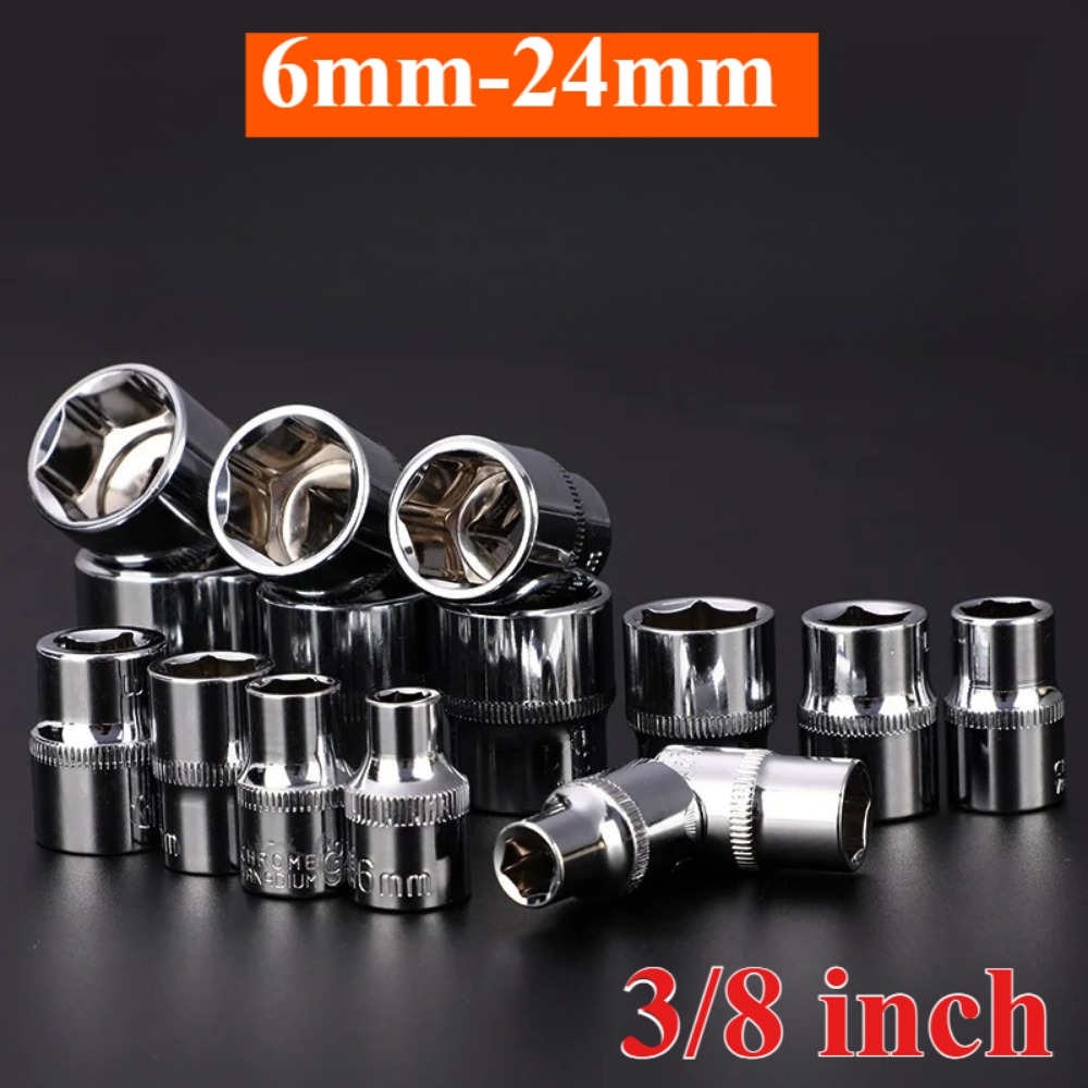 Home Bar Supplies - 3/8 ซ็อกเก็ตสั้น 6-24 มม.ภายนอก Hex ซ็อกเก็ตบ้าน/ทํางานบํารุงรักษามือเครื่องมือรถซ่อมเครื่องมือ