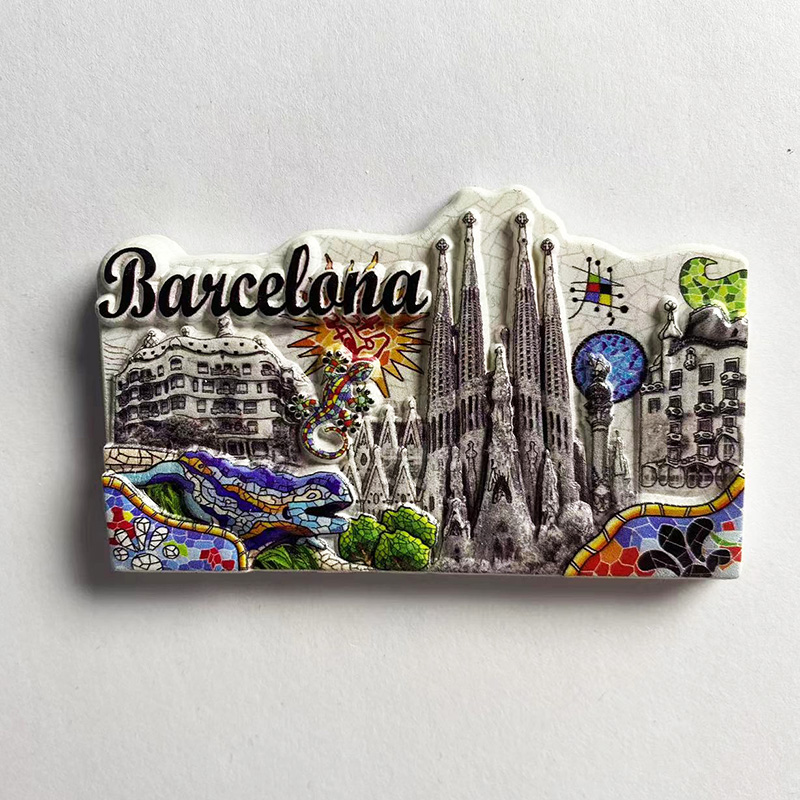 Home Barcelona - บาร์เซโลนาของที่ระลึกตกแต่งบ้านคอลเลกชันศิลปะและหัตถกรรมของขวัญ Sagrada Familia Cathedral 3D สเตอริโอแม่เหล็กตู้เย็น