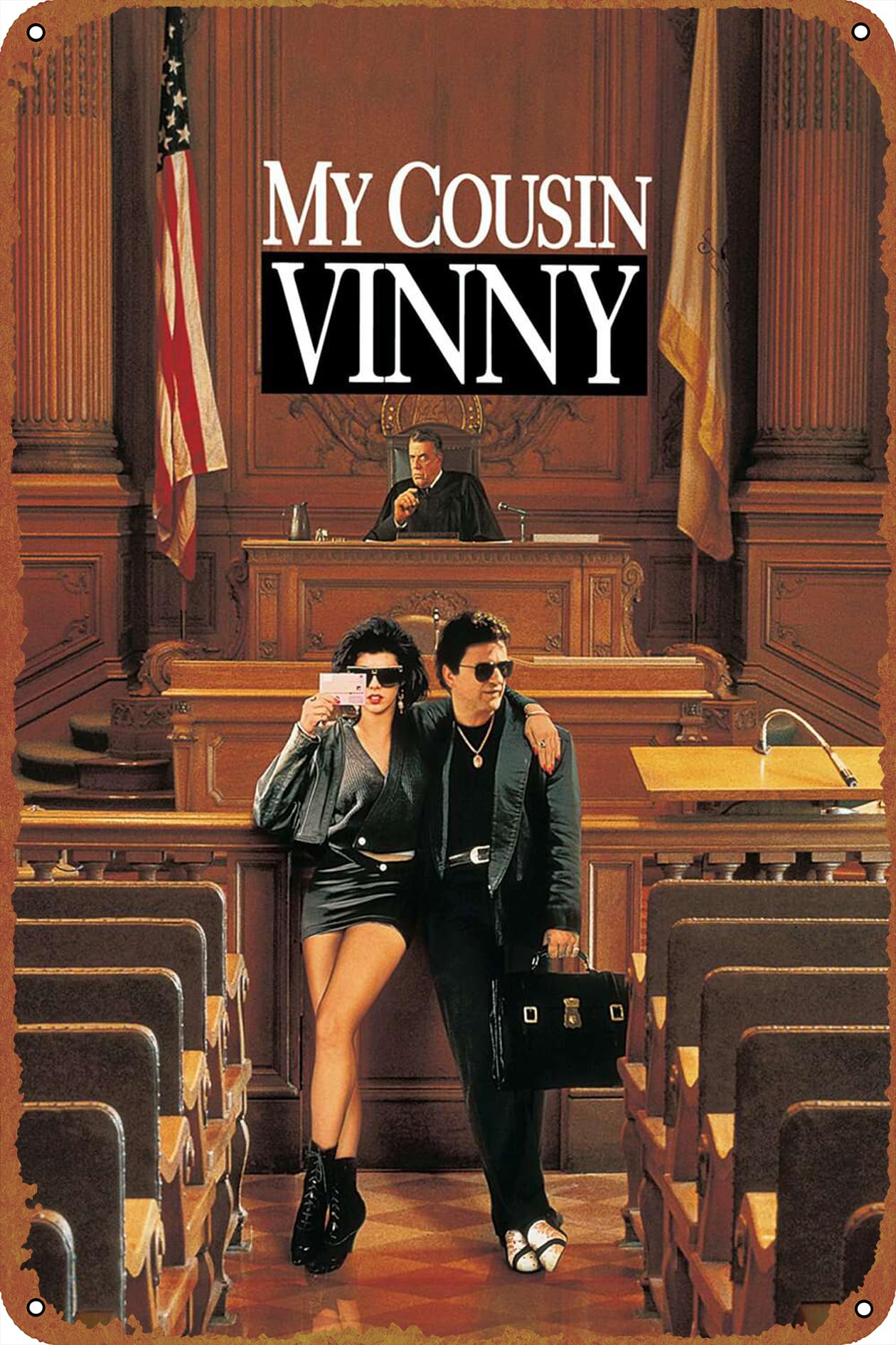 Home Bar And Restaurant - ป้ายโลหะลายโปสเตอร์หนัง My Cousin Vinny ของตกแต่งผนังสไตล์เรโทรสำหรับบ้าน ประตู