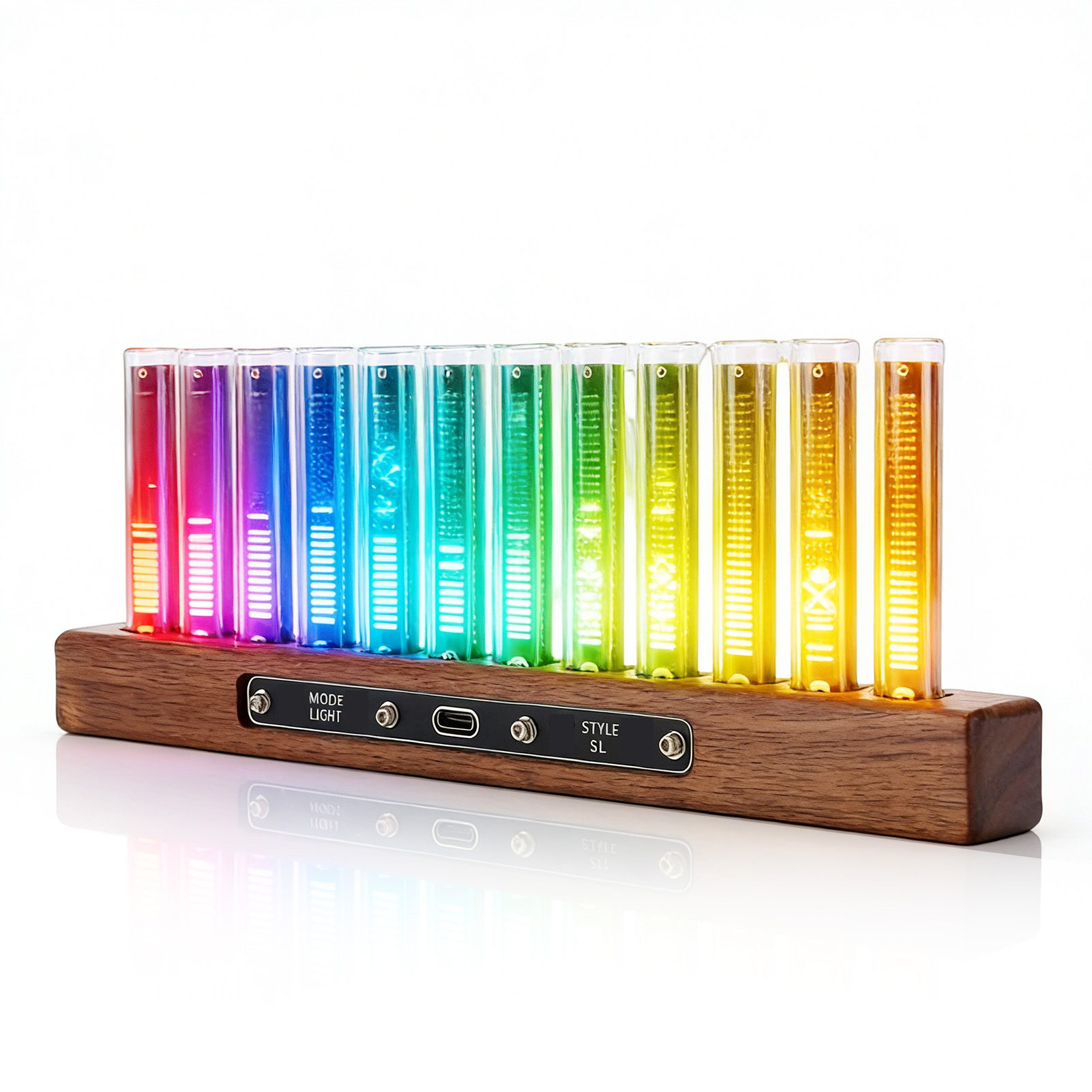 Home Bar Supplies - จอแสดงผลสเปกตรัมเพลง LED เครื่องวิเคราะห์เสียงในบ้าน แถบไฟจังหวะดนตรีความไวสูง พร้อมหลอดไฟ 12