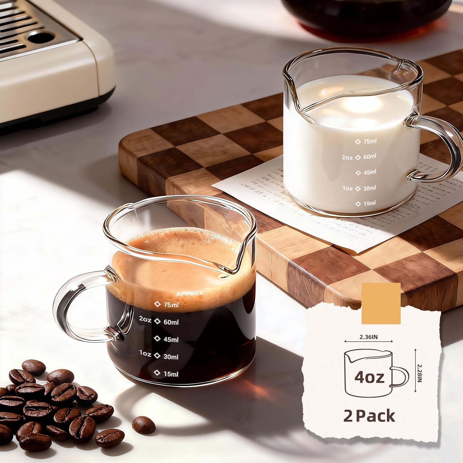 แก้วเอสเพรสโซ 1/2 ชิ้น ขนาด 4  - Home Bar Set บทวิจารณ์และราคา