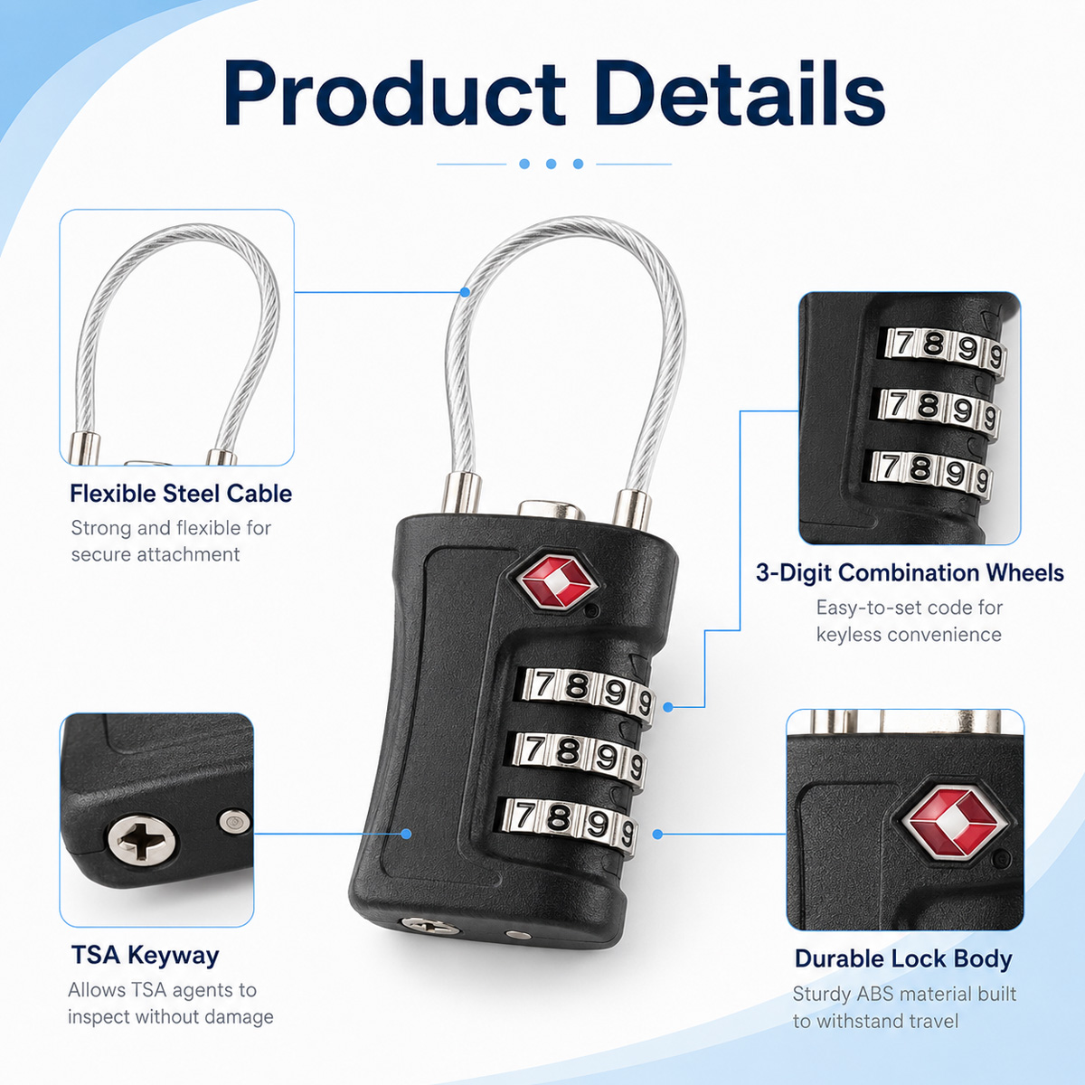 TSA ได้รับการอนุมัติสำหรับล็อค - Home Bargains บทวิจารณ์และราคา